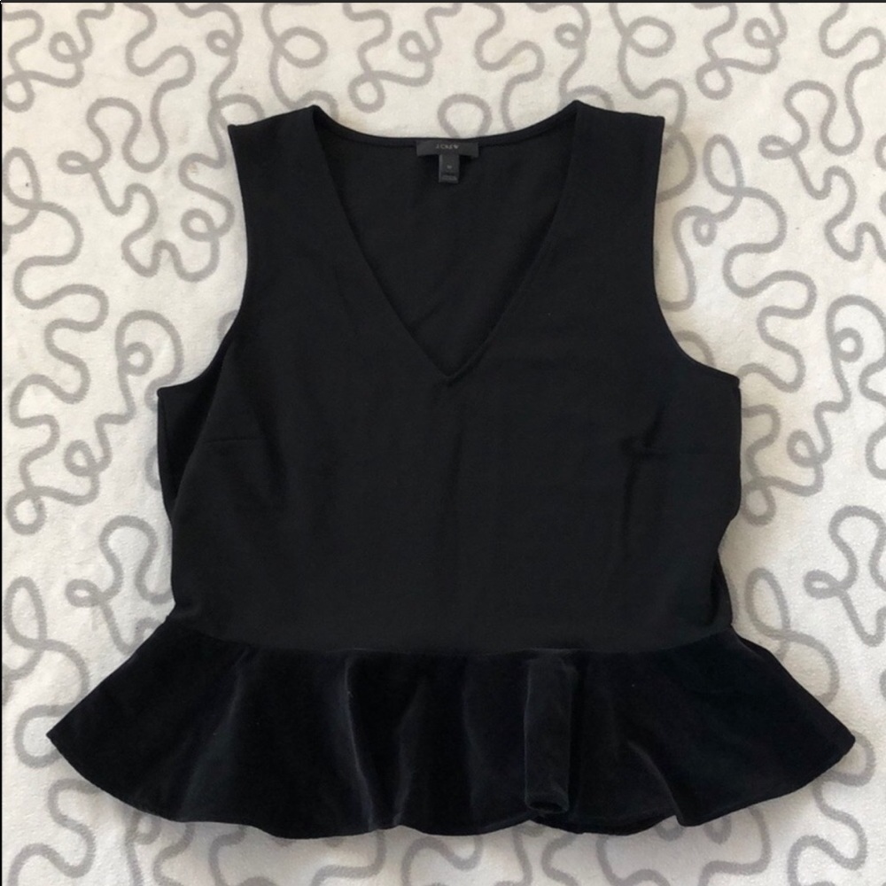 2 for $13🌸    J. CREW Velvet Peplum Top